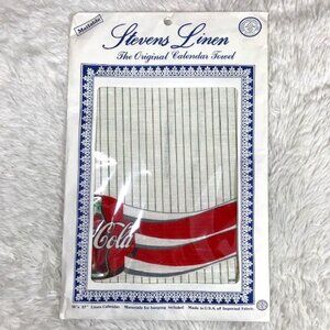 NWOT Vintage Coca-Cola Stevens Linen 1998 The Original Calendar Towel
